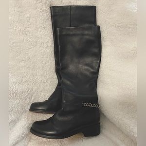 Christian louboutin chain riding boots